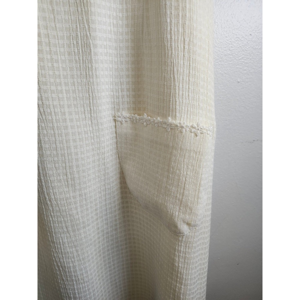 Vtg 90s Y2K A-List by Wrapper Dress Junior 9/10 Fits Small Cream Waffle Knit Mod - Picture 5 of 16